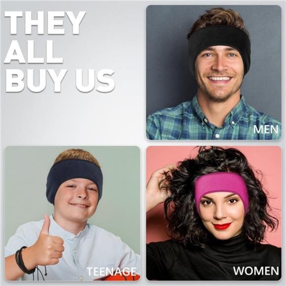 Fleece Ear Warmers for Men Women Kids Red - Picture 6 of 7